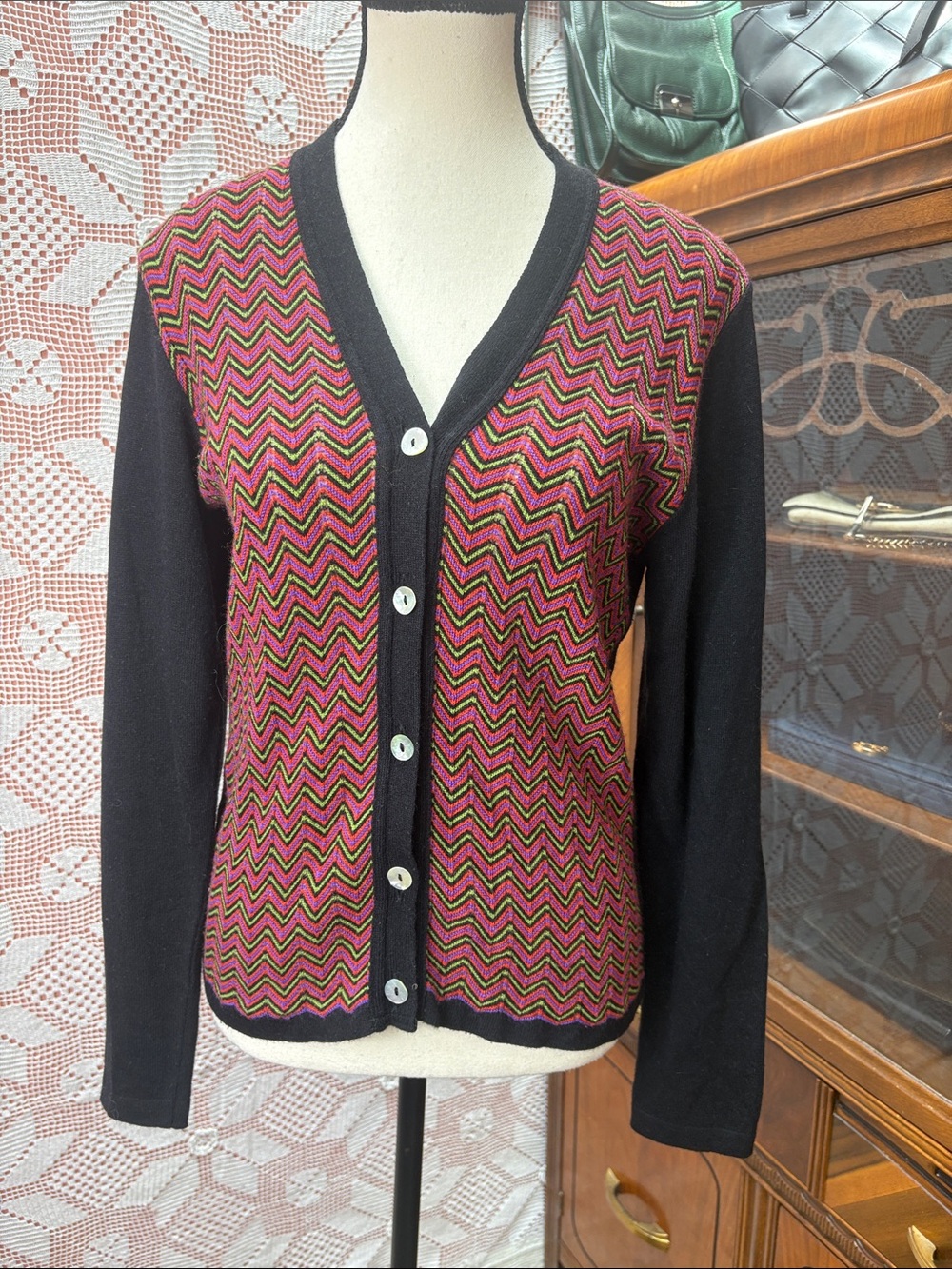 Vintage Ophelia Made in Italy Chevron Cardigan